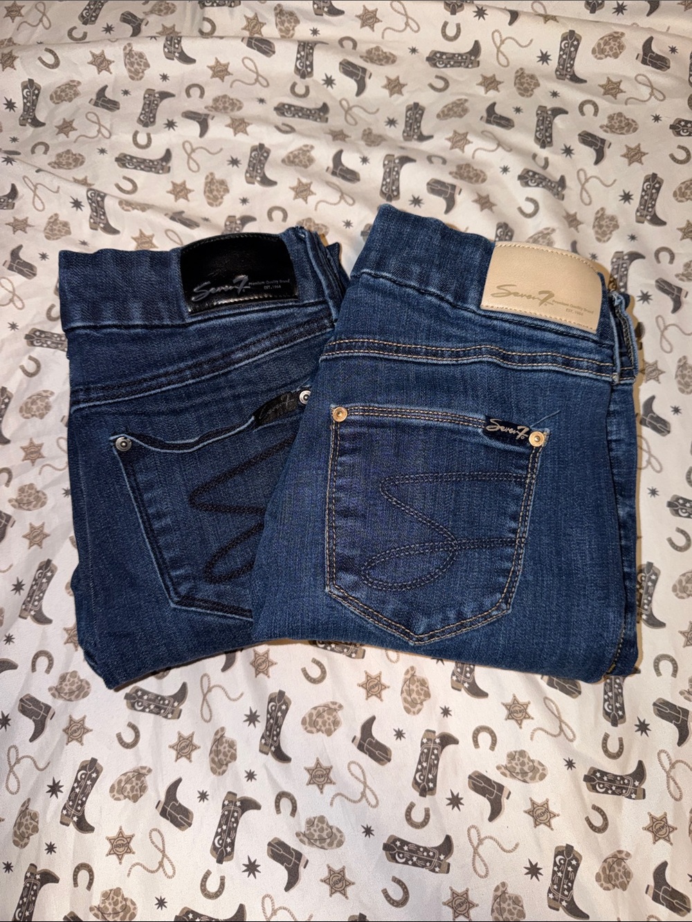 Seven7 Women's Dark Blue Stretch Denim Jeans